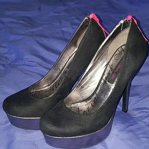 Material Girl Black Marcel Platform Pumps